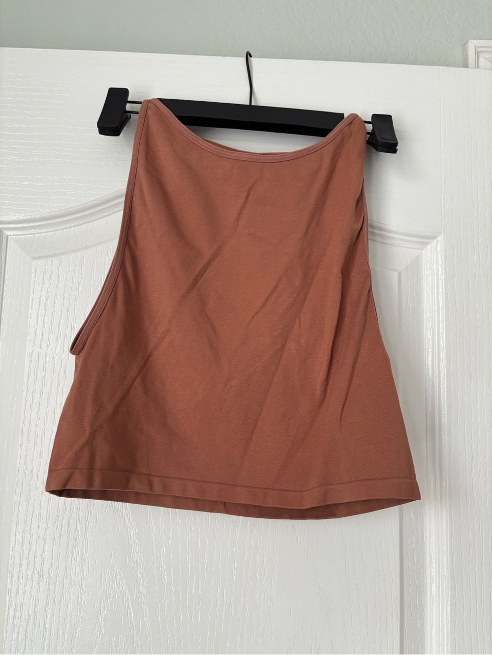 Free People Ribbed Racerback Tank Top in Terracotta
